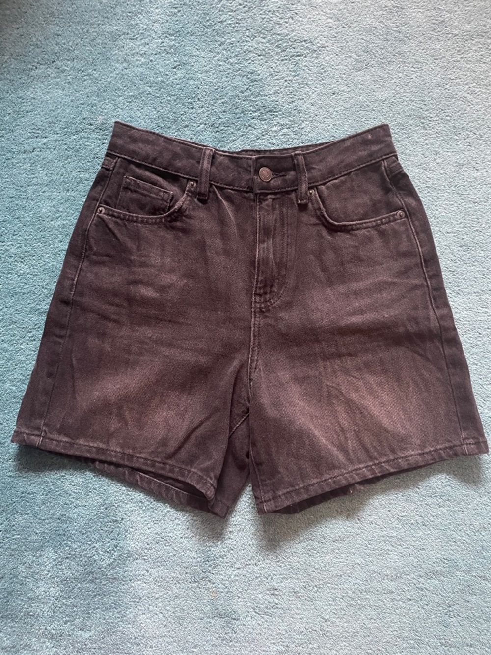 Forever 21 Black High-Rise Denim Shorts